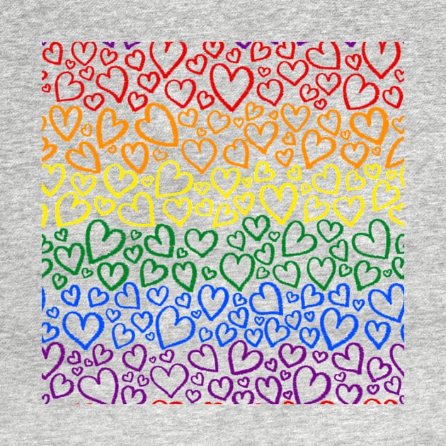 Gay Pride Hearts Pattern by JustGottaDraw